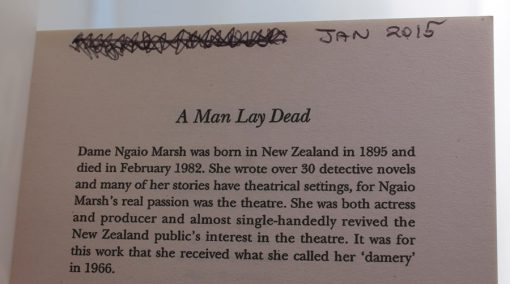 A Man Lay Dead by Ngaio Marsh inside