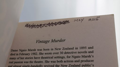 Vintage Murder by Ngaio Marsh inside