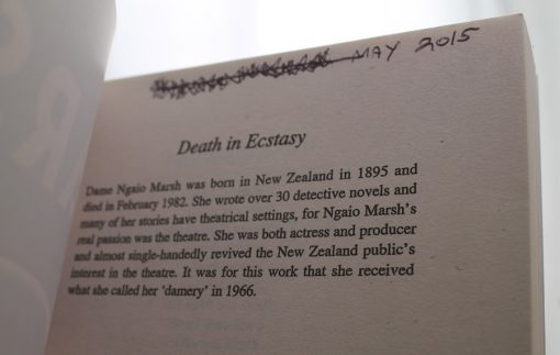 Death in Ecstasy by Ngaio Marsh inside